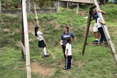 Swing set before repairs